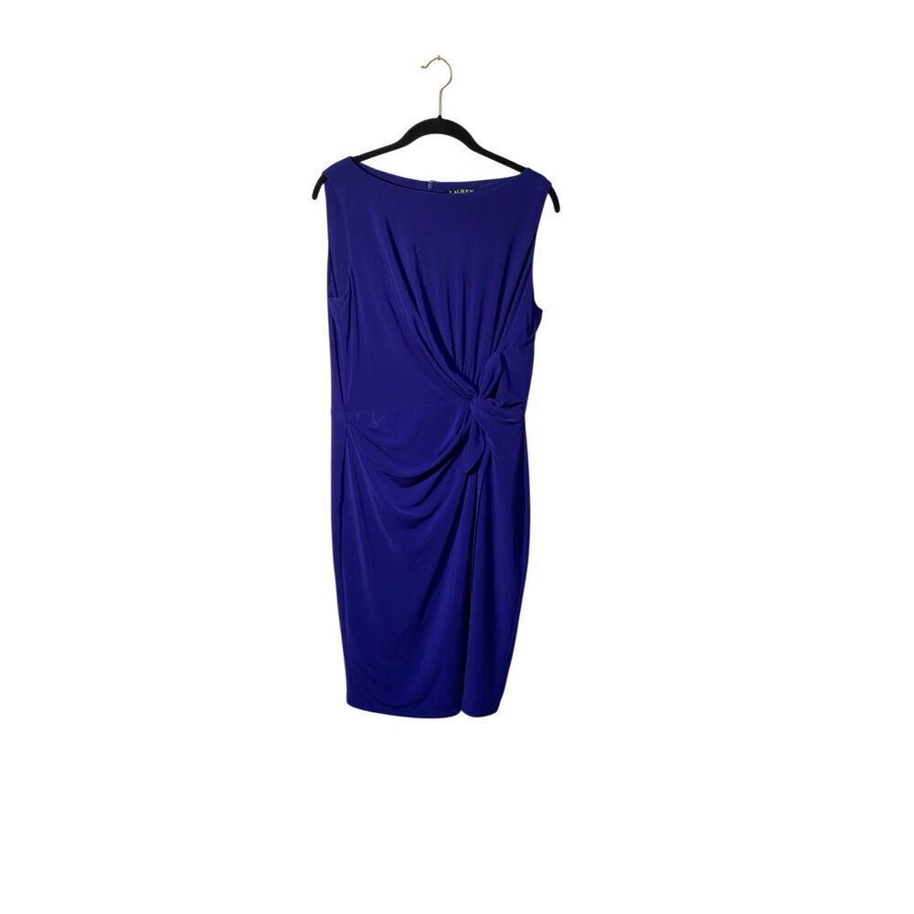 Lauren Ralph Lauren women’s cobalt blue side knit sleeveless sheath dress 12
